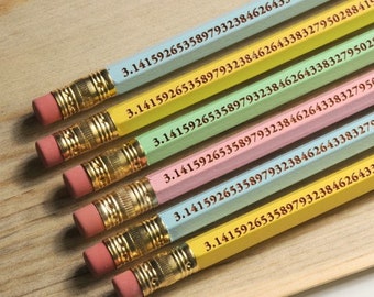 Perfect for Pi Day The Pi Pencil to 96 digits - 6 pack - Look Smarter for Pi Day - Pi Pencils