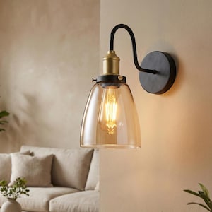 Industrial Glass Wall Sconce: Vintage Accent Light