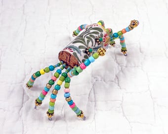 Handmade Beaded Crab Sculptures, Coastal Beach Decor , Choose Your Color, Nautical Gift, Shell Art