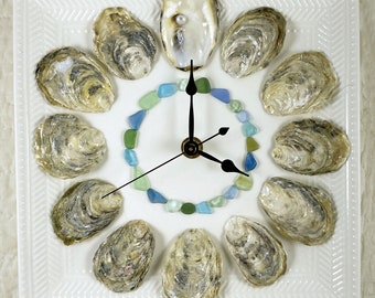 Pacific Oyster Shell Wall Clock