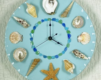 Seashell Wall Clock - Pale Seafoam