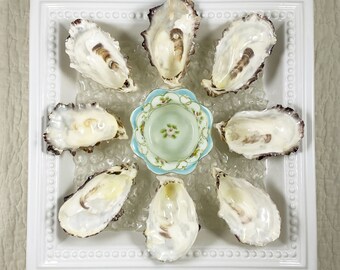 Oyster Plate with real oyster shells