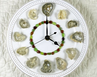 Small Oyster Shell Wall Clock - Perdido Bay Oyster Shells