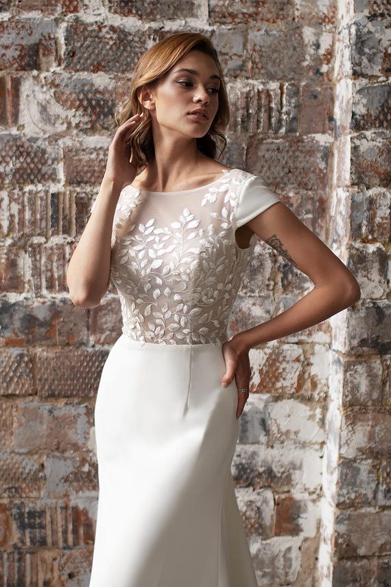 slim fit dress slacks Geometric Beaded Cap Sleeve Jewel Neck Mesh Column Dress Missy / 0 / Ivory