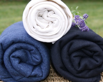 Hemp Organic Cotton Fleece Fabric, Natural or Black