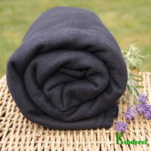 Hemp Organic Cotton Fleece Fabric, Natural or Black image 7