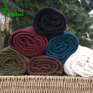Bamboo Stretch Jersey Fabric Black, Olive, Teal, Navy, Potent Purple, Tawny Port, Red, Natural