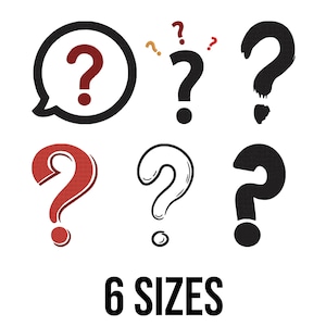Question Marks Embroidery Design- Question Mark Silhouette Embroidery Design- Question Mark Applique Machine Embroidery Design Files -6Sizes