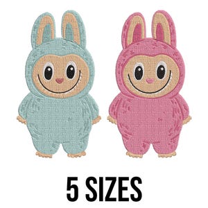 Labubu Embroidery Design - Labubu Monster Embroidery Design - Cute Cartoon Character Embroidery - Machine Embroidery Design Files - 5 Sizes