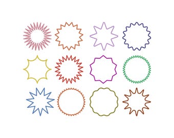 Scalloped Circle Embroidery Design,Bundle for Banners Embroidery, Scalloped Frame Applique,Circle Monogram,Machine Embroidery Design,6 Sizes