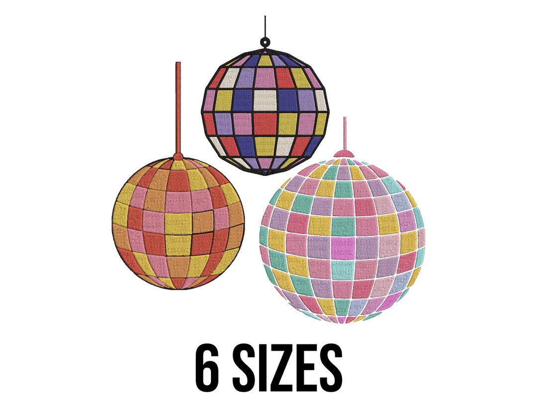 Disco Ball Bundle Embroidery Design - Disco Ball With Lights Embroidery
