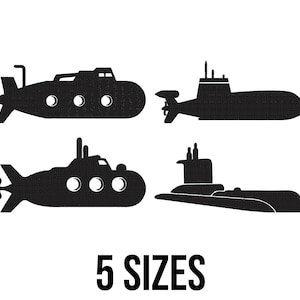 Submarine Bundle Embroidery Design - Submarine Embroidery Design -  Nautical Embroidery Design - Machine Embroidery Design Files - 5 Sizes