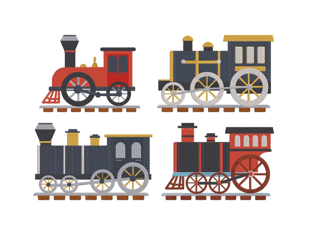 Machine Embroidery Steam Engine Eatsy Trains Bundle Embroidery Design, Train Engine Embroidery Design,steam ...