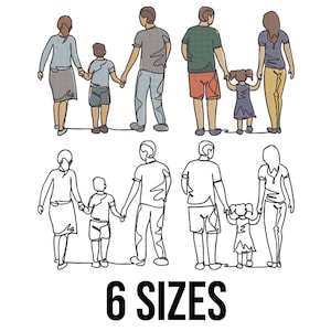 Young Mother and Father Lead their Son Walking Together Embroidery Design- Mother and Father Lovers Machine Embroidery Design Files -6 Sizes