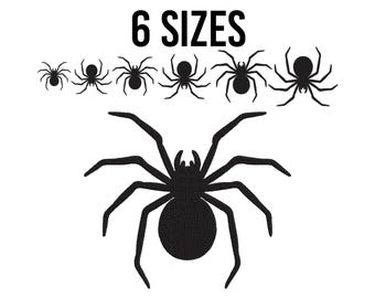 Spinne Stickdateien - Halloween Spinne Stickdateien - Spinne Silhouette Stickerei - Maschinenstickerei Designdateien 6 Größen