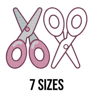 Scissor Embroidery Design- Sewing Elements Embroidery Design- Scissors Embroidery- Scissor Applique Machine Embroidery Design Files -7 Sizes