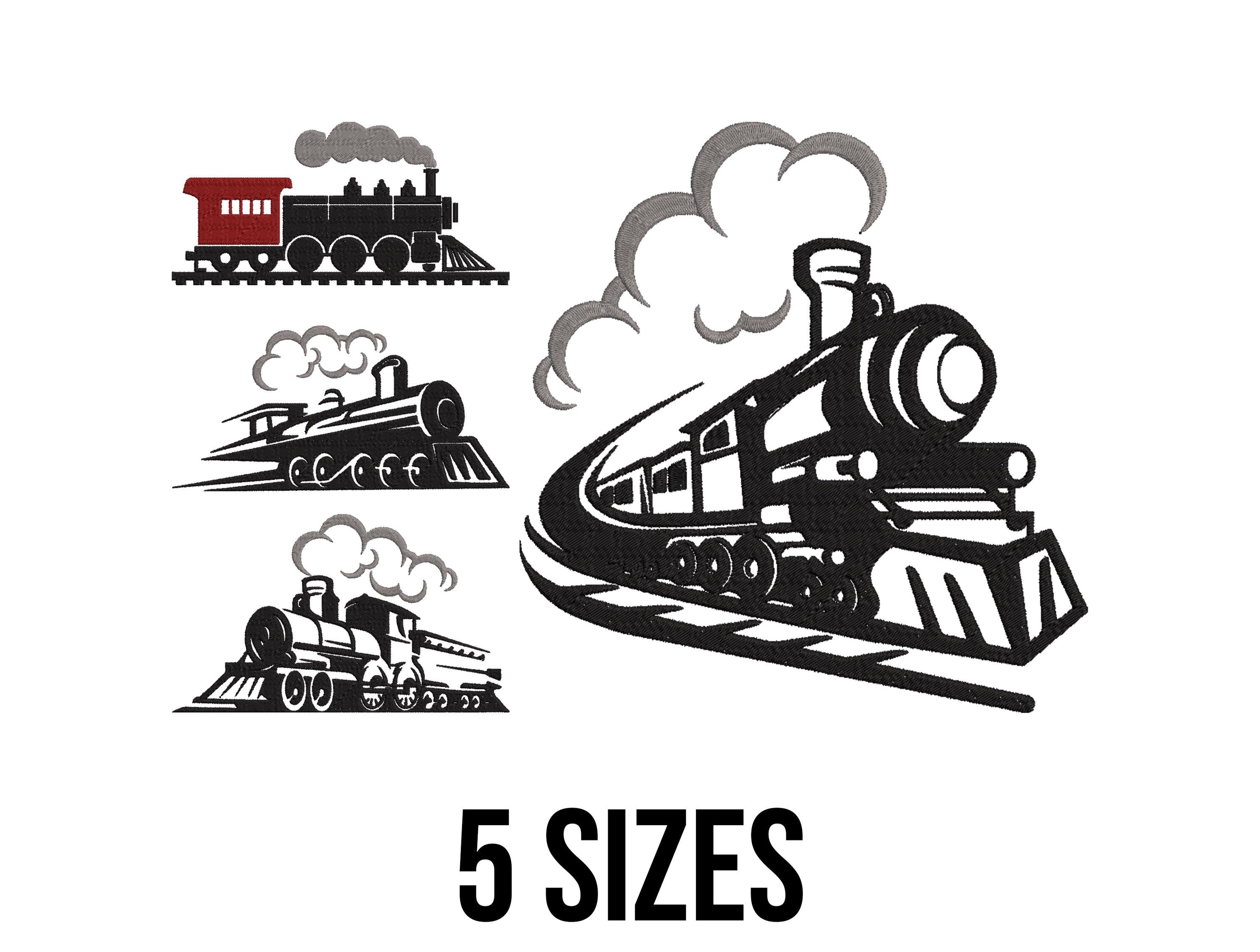 Machine Embroidery Steam Engine Eatsy Trains Embroidery Design - Railway Embroidery Design - Train Engine ...