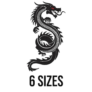 Dragon Embroidery Design - Mystical Dragon Embroidery Design - Chinese Dragon Embroidery Design - Machine Embroidery Design Files - 6 Sizes