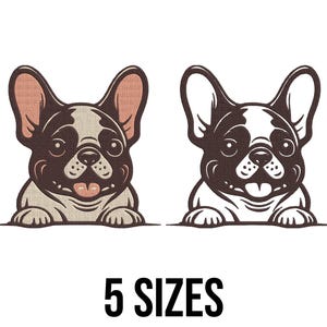 Cute French Bulldog Peeking Embroidery Design - Bulldog Applique Embroidery Design - Pet Animals Machine Embroidery Design Files -5 Sizes