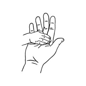 Dad Holding Baby Hand Embroidery Design - Parent and Child Hands Together Design Files - Family Machine Embroidery Design Files - 6 Sizes