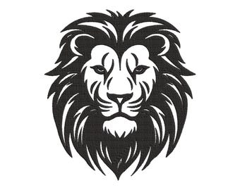 Lion Embroidery Design - Graceful Roar Lion Design Files - Lion Head Embroidery - Lion Silhouette  Machine Embroidery Design Files - 5 Sizes