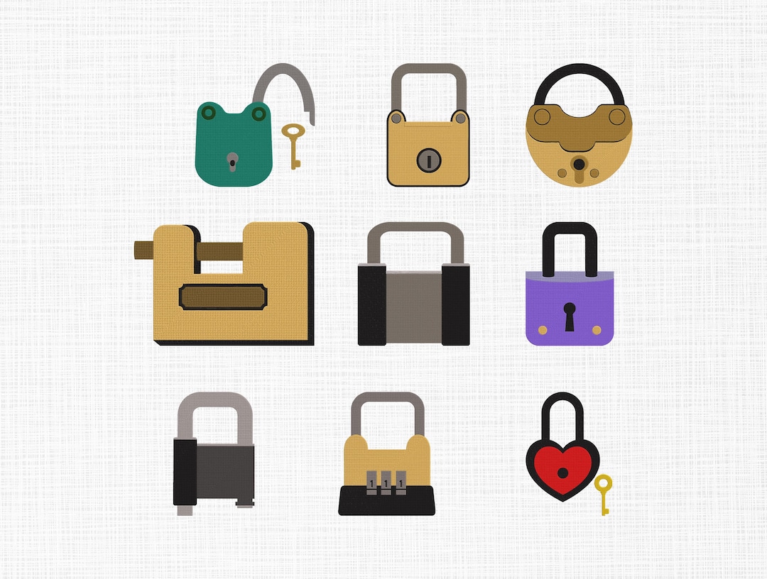 Padlock Embroidery Design, Lock Bundle Embroidery Design, Heart Lock ...