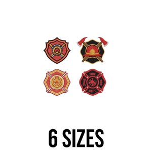 Firefighter Embroidery Design - Firefighting Embroidery Design -  Fireman Maltese Cross Embroidery- Machine Embroidery Design Files -6 Sizes