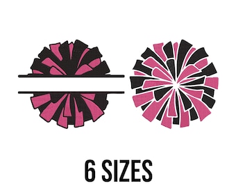 Pom Pom Embroidery Design Files - Cheerleading Embroidery Design - Pom Pom Cheerleading Monogram Machine Embroidery Design Files - 6 Sizes