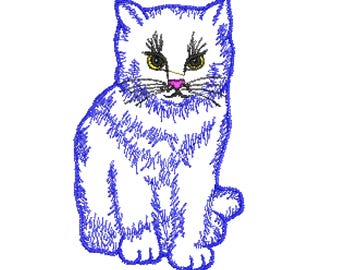 Realistic Cat Embroidery Design