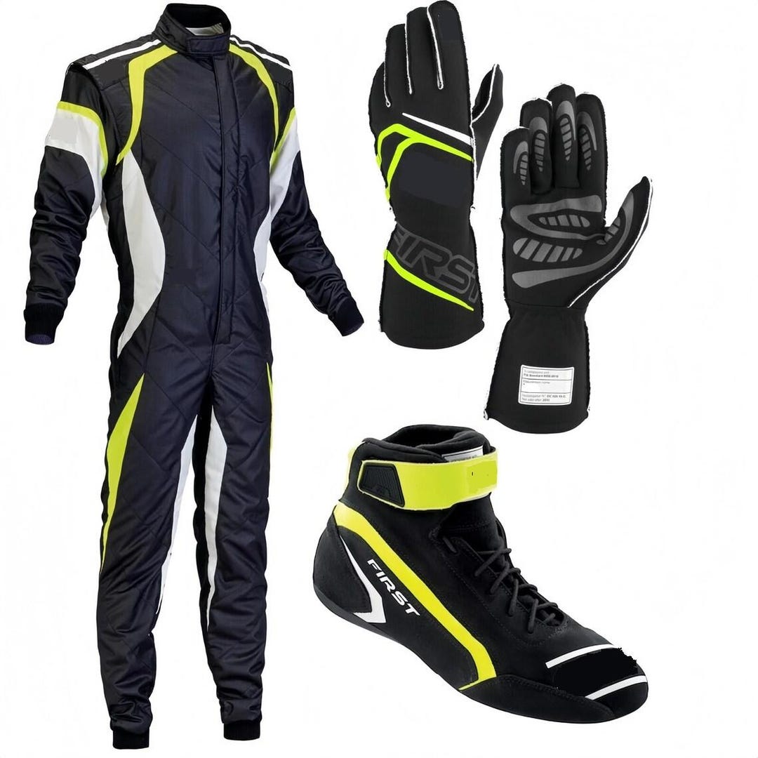 Bundle F1 Go Kart Suit CIK/FIA Level 2 Race Suit With Matching Gloves ...