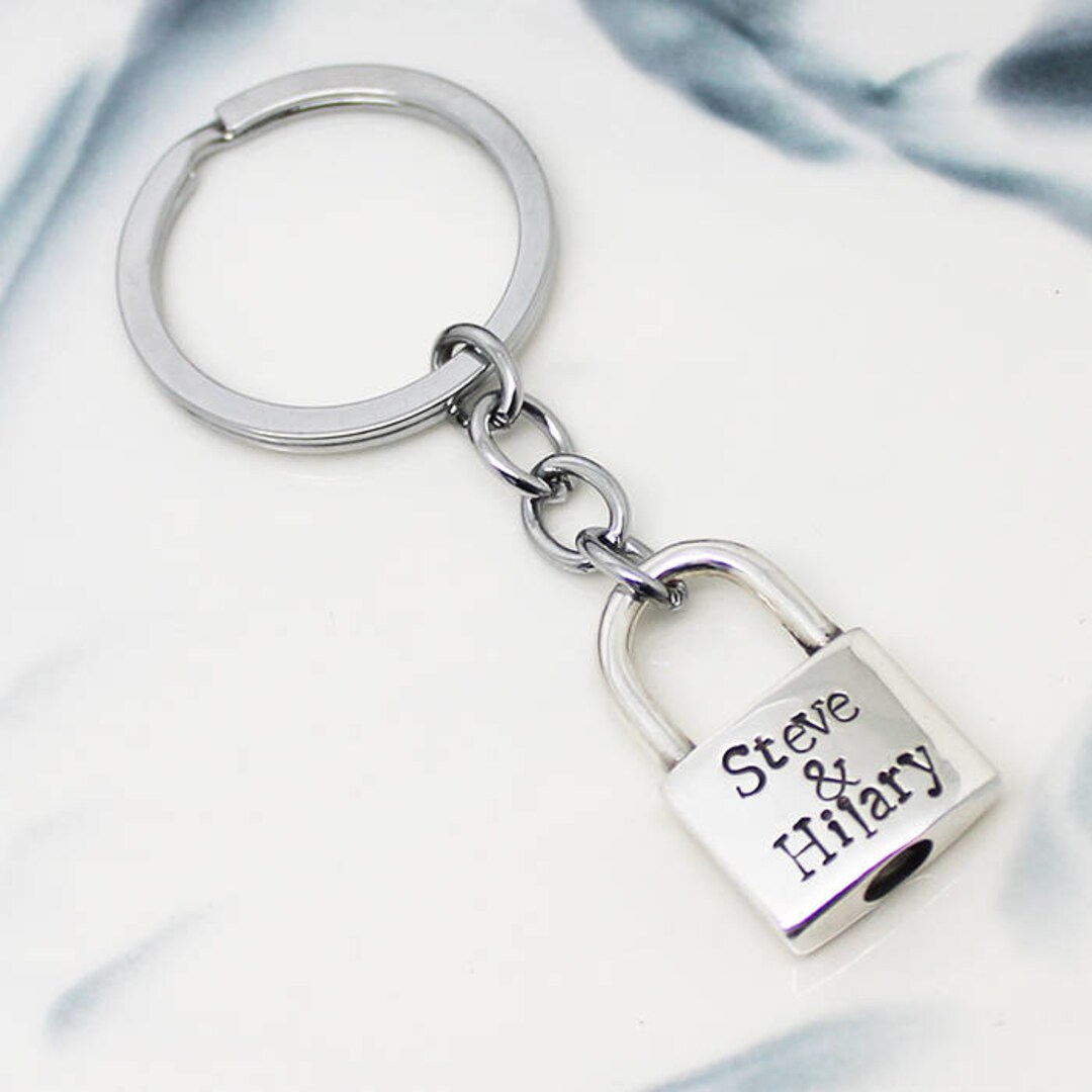 Personalised Padlock Key Chain Padlock Silver Padlock Etsy