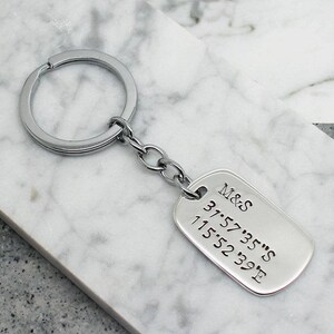 Llavero personalizado de la etiqueta del perro de plata esterlina, día del padre, etiqueta del perro, dogtag, llavero de la etiqueta del perro, llavero, regalos para los hombres, personalizado, etiqueta