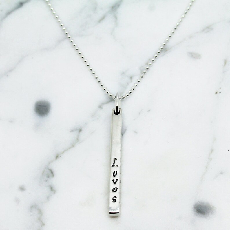 silver bar personalised necklace Personalised bar Sterling Silver necklace persalized necklace bar personalised bar