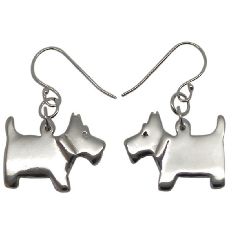 Scottie Dog Sterling Silver Earrings silver scottie dogs | Etsy
