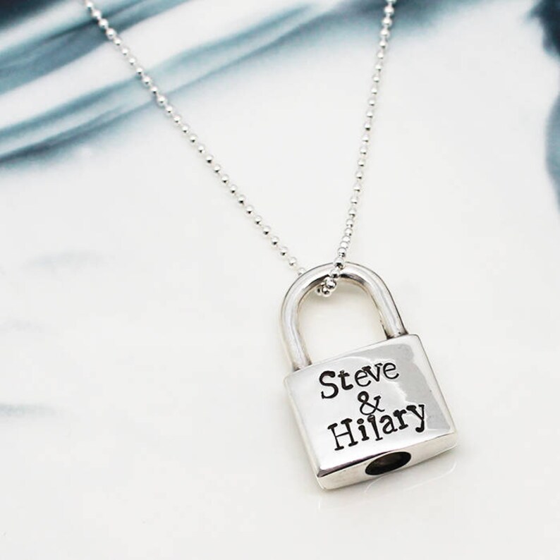 Personalised Padlock Necklace Sterling Silver Padlock Etsy UK