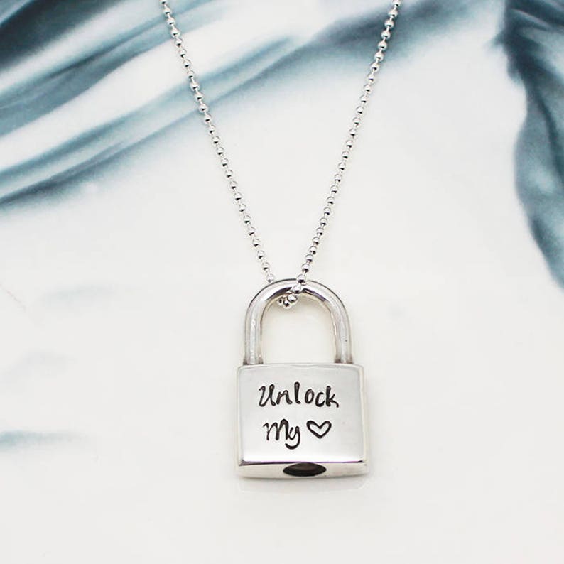 Personalised Padlock Necklace Sterling Silver Padlock Etsy Australia