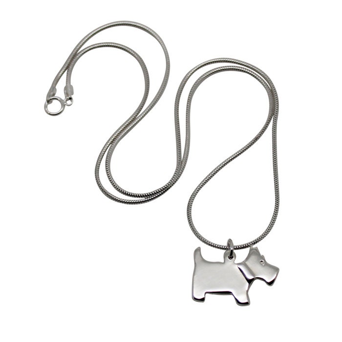 Pendentif En Nacre Sculpté Chien Scottish Terrier (Scottie) - Occasion