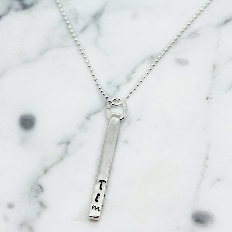 silver bar personalised necklace Personalised bar Sterling Silver necklace persalized necklace bar personalised bar