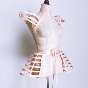 Light Nude Cage Shoulders & Panniers Set / Burlesque Pannier / Fetish / Circus Panniers / Burningman/ Halloween Panniers/ Valentines Set image 1