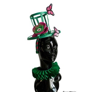 Female Forest Green  Top Hat / Burlesque Top Hat /Pride  Top Hat / Circus Top Hat/ Halloween Top Hat/ Easter Top Hat/ Spring Top Hat