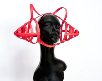 Red i - Bot Headpiece / Matrix Headpiece / Valentines Headpiece / Sci - Fi / Cyber/ Red Queen/ Alice In Wonderlandd/ Valentines/ Christmas