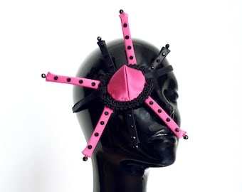 Fuschia - Black Eye Pad/ Eye Patch/ Burlesque/ Fetish/ Burningman/ Circus/ Cosplay Eye Pad/ Halloween Eye Pad/ Valentines Eye Pad