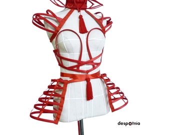 Easter Red Crinoline  Panniers / Burlesque Panniers/ Burningman Panniers/ Fetish Paniers/ Kawaii/ Queen Of Hearts/ Halloween/