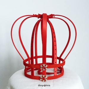 Red Royal Crown / Christmas Royal Crown / Burlesque Crown / Queen Of Hearts Crown / Red Queen's Crown / Valentine's Royal Crown / image 1