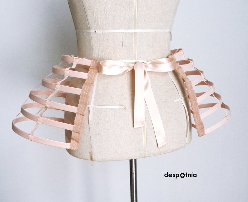 Light Nude Cage Shoulders & Panniers Set / Burlesque Pannier / Fetish / Circus Panniers / Burningman/ Halloween Panniers/ Valentines Set image 6