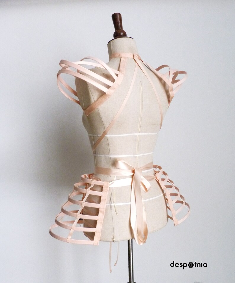 Light Nude Cage Shoulders & Panniers Set / Burlesque Pannier / Fetish / Circus Panniers / Burningman/ Halloween Panniers/ Valentines Set image 3