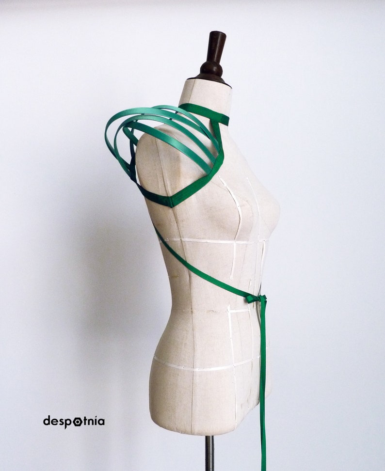 Female Green Crinoline Cage Shoulder Right Shoulder/ Burningman / Fetish/ Burlesque Mono Cage Shoulder/ Cosplay Cage Shoulders/ image 4