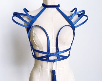 Blue Cage Bustier/ Burningman/ Burlesque Bustier/ Circus/ Kawaii/ Cosplay/ / Valentines Bustier/ Easter Bustier/ Mermaid Bustier