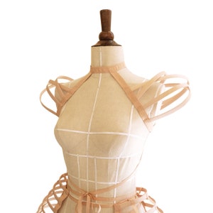 Nude Cage Shoulders / Nude Crinoline Bolero / Burlesque Cage Shoulders / Burning Man Cage Shoulders image 2