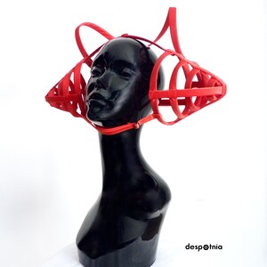 Red i Bot Headpiece / Matrix Headpiece / Valentines Headpiece / Sci Fi / Cyber/ Red Queen/ Alice In Wonderlandd/ Valentines/ Christmas image 5